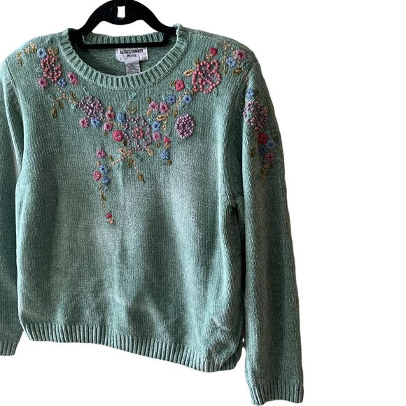 Vintage Alfred Dunner Floral Embroidered Grandmacore Sweater - Picture 2 of 7